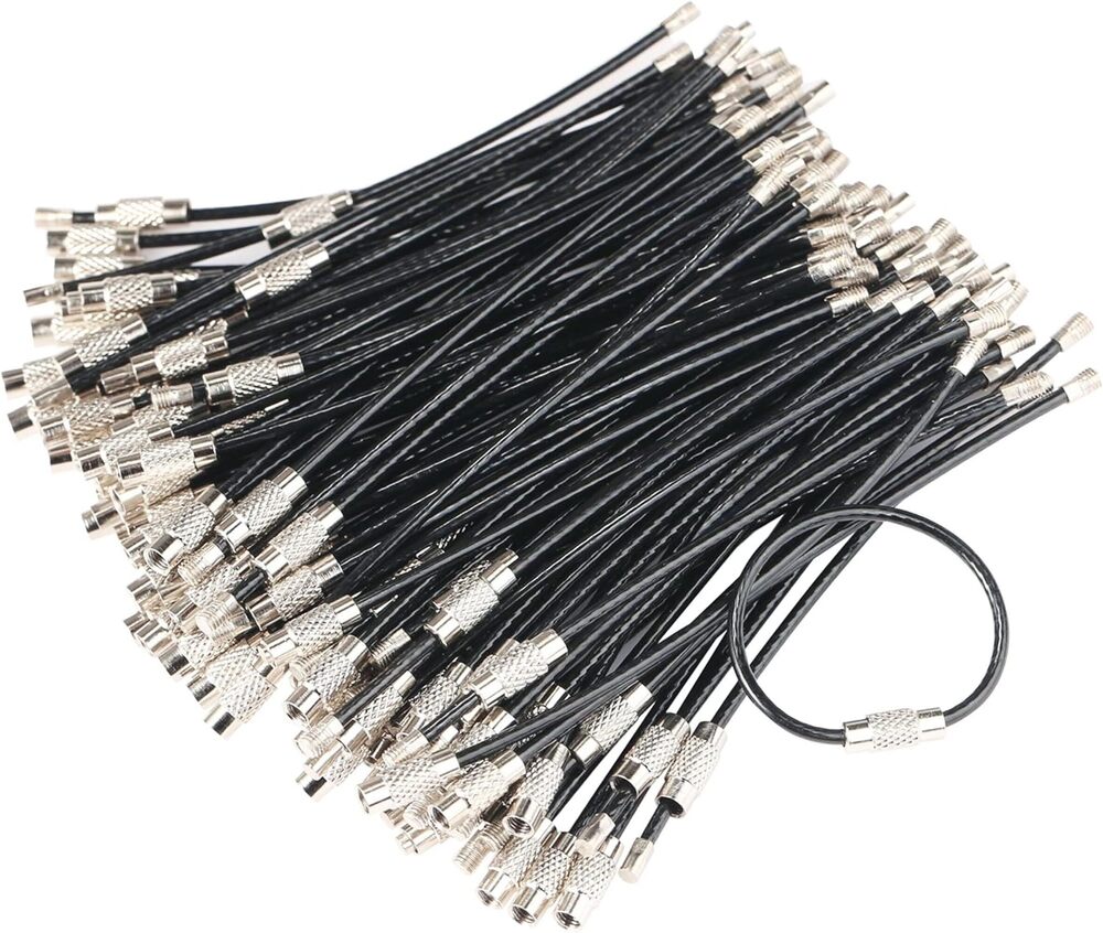 1011 4 Inches Key Rings Stainless Steel Wire Keychains Cable Heavy Duty